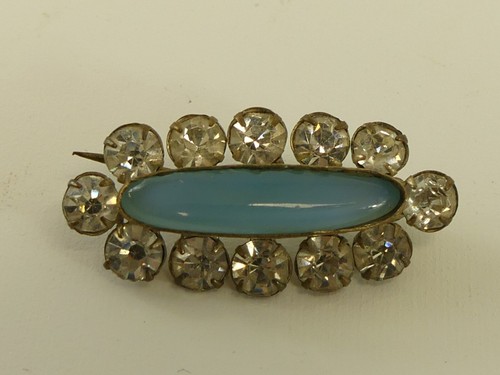 Antique blue oval - blue,