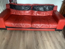 black and Red Leather Couch