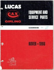 ROVER P5 Mk2 Mk3 P6 2000 & LAND ROVER SERIES IIA IIB 1966 LUCAS PARTS CATALOGUE
