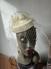 Cream Beige Fascinator With