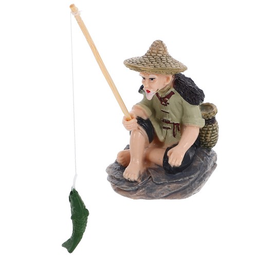 Miniature fishing statue - miniature,