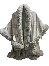 Ladies Women Grey Cape Blanket