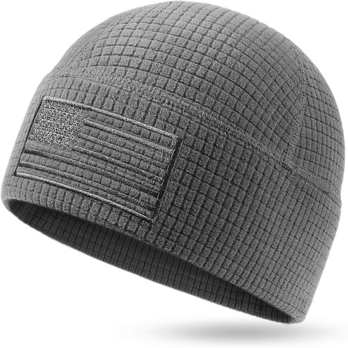 Grid fleece beanie with - grid,