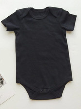 Plain Black Baby Vests - 3-24