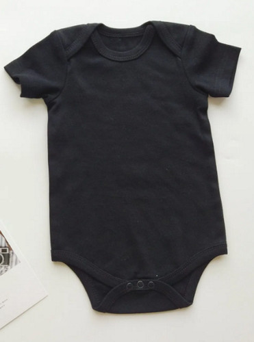 Plain black baby vests 3 - black, 3-24