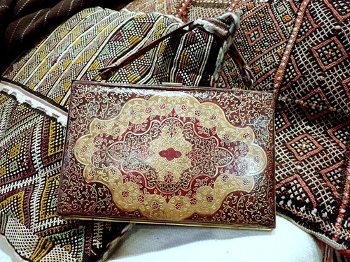 Italian tooled leather handbag - tooled,