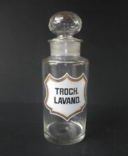 Large Victorian Chemist Pharmacy Glass Jar Faceted Stopper Troch Lavand O111