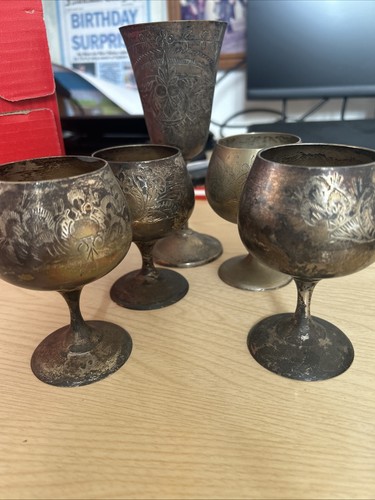 Vintage epns drinking goblets - epns,