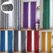 Crushed Velvet Curtains Pair