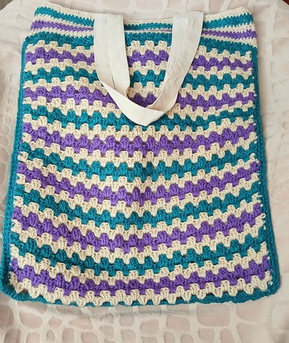 Handmade crochet tote - crochet, bag