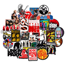 50pcs Rock Band Stickers Vinyl Decals Punk Metal Guitar Laptop Car Skateboard