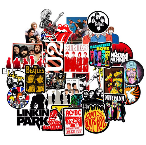 50pcs rock band stickers vinyl - band,