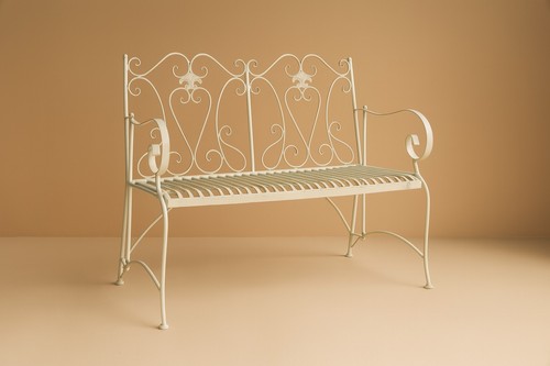 Biscottini wrought iron bench - wrought,