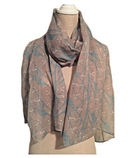 Taupe Berry Scarf Beige White