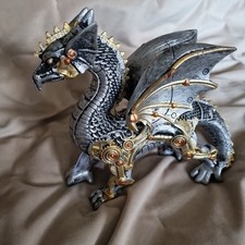 Steampunk Dragon Home Decor Statue Industrial Large Rustic Fantasy Sculpture