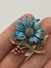 VINTAGE Enamel Marcasite