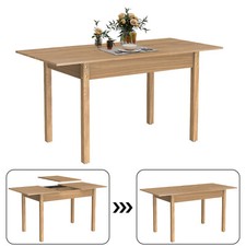 Wooden Extendable Dining Table Space Saving Compact 4-6 Seat Kitchen Desk UK