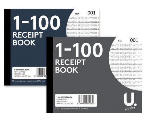 Receipt book 1 100 - 1, x
