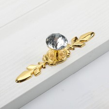 2x Glass Diamond Crystal Cupboard Cabinet Knob Drawer Furniture Door Handle Pull