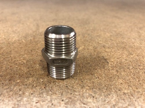 Stainless steel hex nipple - steel,