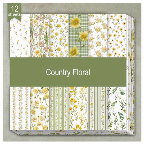 Country floral craft paper - -,