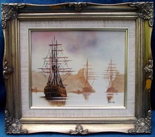 Ken Hammond - Oil on Canvas Sailing Ships