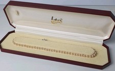 VINTAGE Lotus Simulated Pearl Necklace 925 Silver Clasp Original Box L16" Vgc