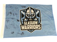 Glasgow Warriors Scottish Rugby Autographed Signed Flag Banner 18 Signatures
