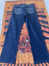 Maharishi Blue Embroidered Dotty Jeans Brand New 40 Waist 34 Leg