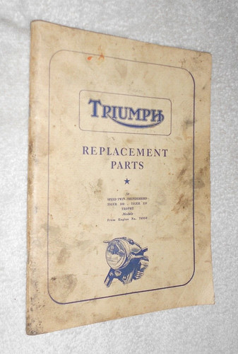 Triumph motorcycles parts list - parts,