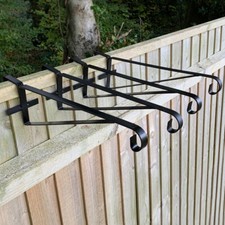 4 x Hanging Basket Brackets Metal for Wooden Garden Fence Panels (41cm)