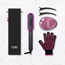 TYMO Ring Hair Straightener, Flat Iron and 2 in 1, Anti Scald, Fast Heating. Red