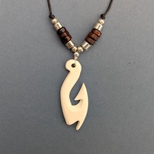Mens Necklace Hei Matau Fish Hook Pendant Maori Maui Pendant