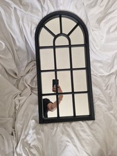 Gothic-Style Cathedral Arch Mirror (Black Frame)