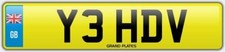DV Number plate INITIALS Y3