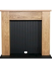 Adam New England Fire Place In Oak And Black Used but in excellent condition 