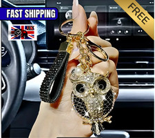 Owl Rhinestone Diamante Bag Charm Handbag Keychain Gift Ladies
