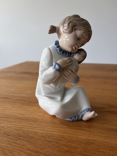 Lladro nao girl with baby - nao,