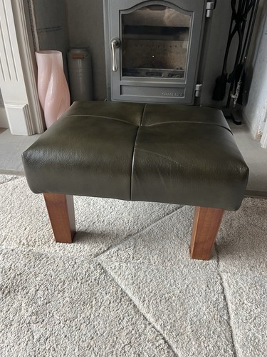 Small footstool antique green - antique,