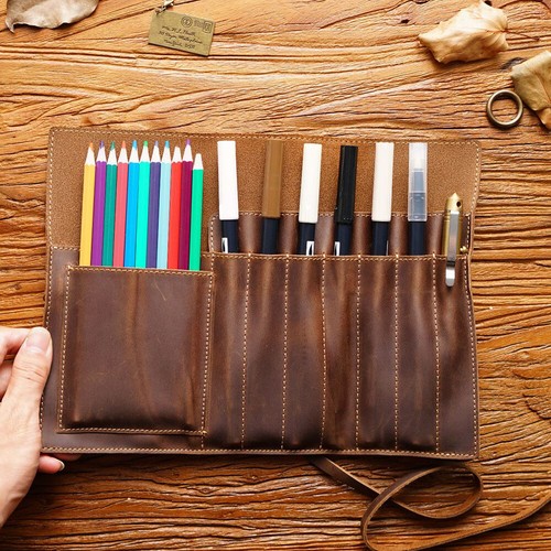 Genuine leather pencil - genuine,