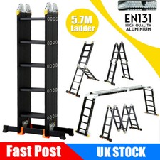 Folding ladder aluminium - 5.7m,