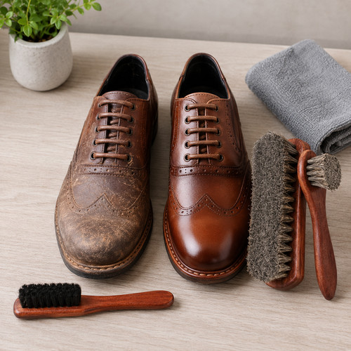 Piece horsehair shoe brush - 4-piece,