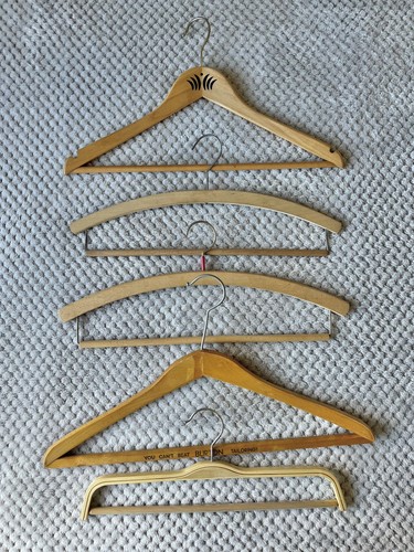 Vintage wooden coat hangers - wooden,