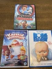 Dreamworks DVD Bundle Captain Underpants Boss Baby Mr Peabody And Sherman 3 DVD