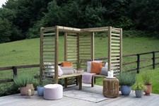 Wooden 1.8x1.8m Corner Arbour