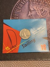 London Olympics 2012 50p Sailing 50p Coin BUNC In Sealed Card. 
