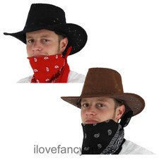 FAUX SUEDE COWBOY STETSON HAT WILD WEST WESTERN COWGIRL FANCY DRESS BULK LOT