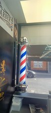  Barber Pole Rotating LED Sign Red White Blue Stripes Light Heavy Duty Salon 