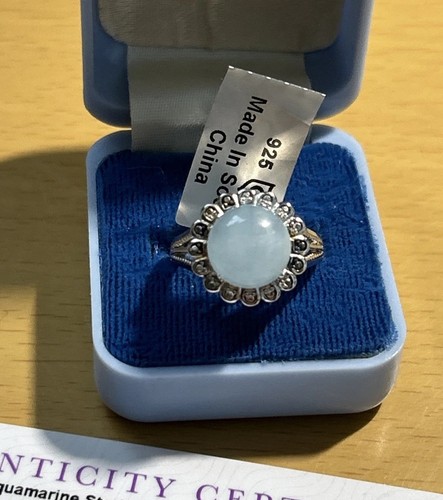 925 silver round - 925, aquamarine
