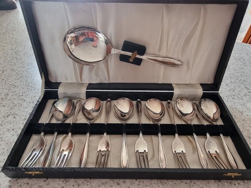 Silver plated cake forks - cake,